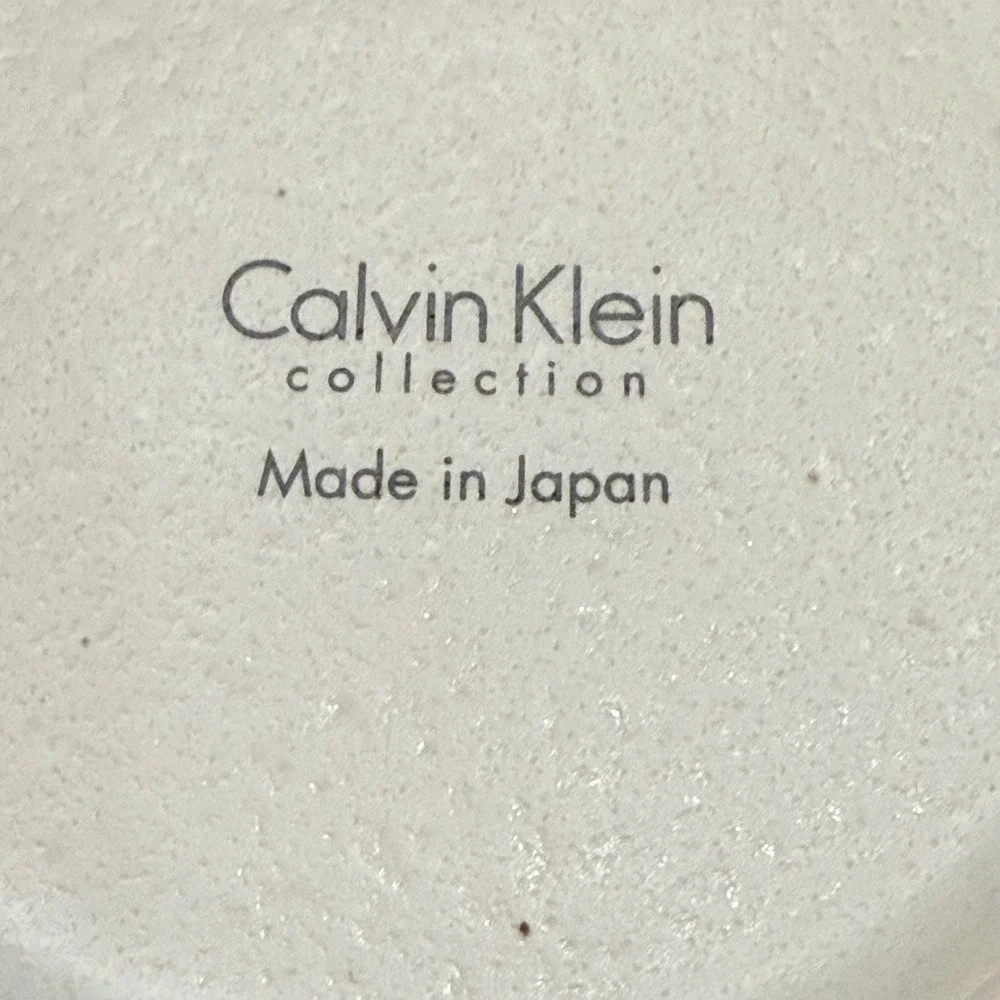 Calvin Klein Set Speckled Stoneware Bowls Japan White Ceramic Prep Serving Bowls